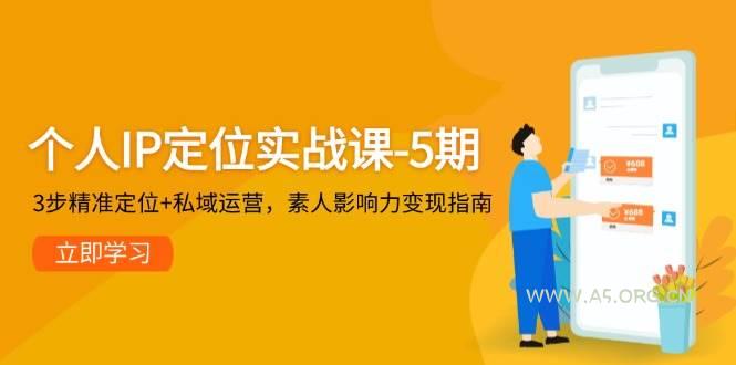 个人IP定位实战课-5期，3步精准定位+私域运营，素人影响力变现指南-小红泡