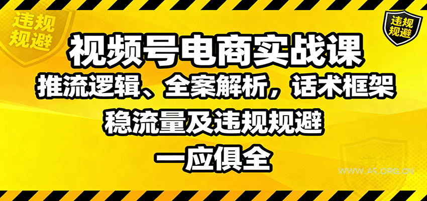 视频号电商实战课：推流逻辑、全案解析，话术框架，稳流量及违规规避等-小红泡