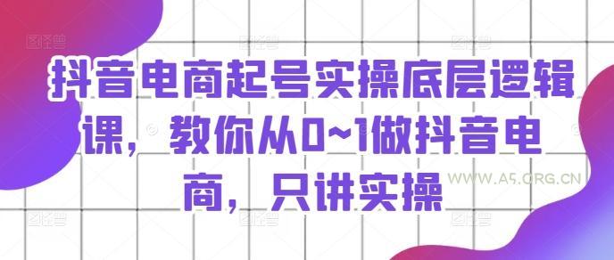 抖音电商起号实操底层逻辑课，教你从0~1做抖音电商，只讲实操-小红泡