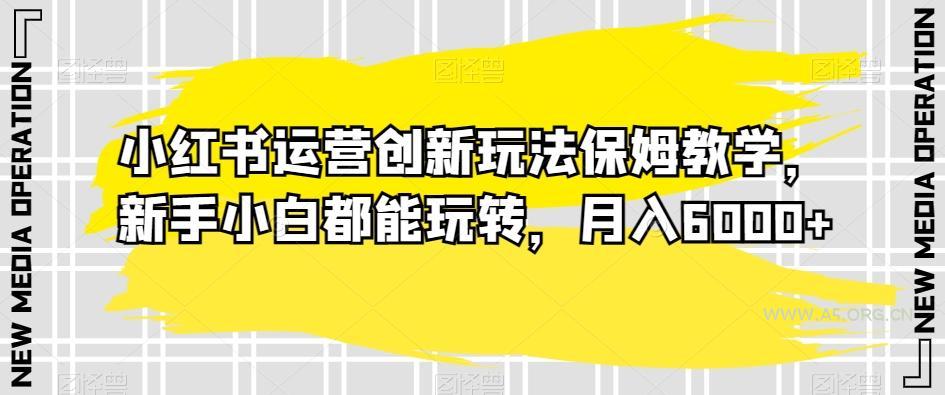 小红书运营创新玩法保姆教学，新手小白都能玩转，月入6000+【揭秘】-小红泡
