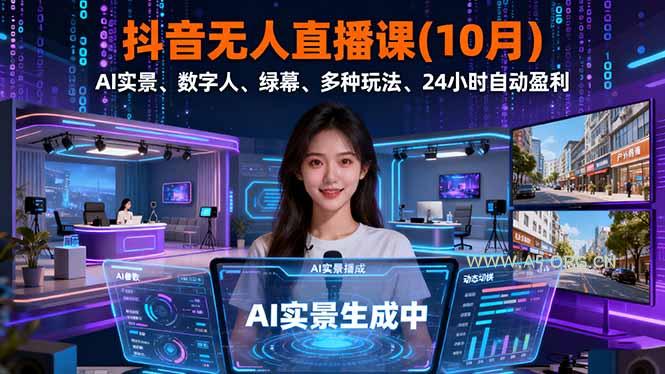 抖音无人直播课(10月-小红泡